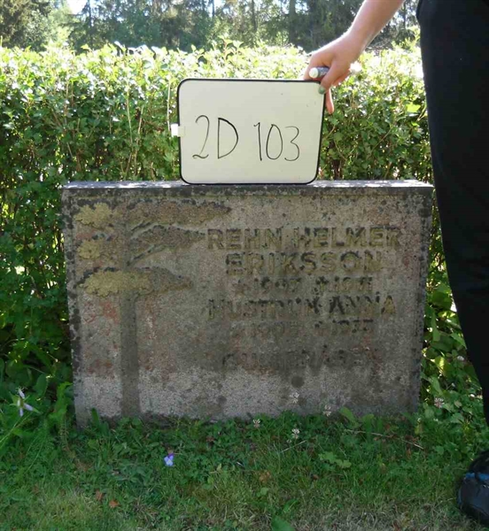 Gravnummer: 2 D   103