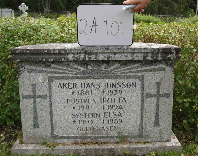 Gravnummer: 2 A   101