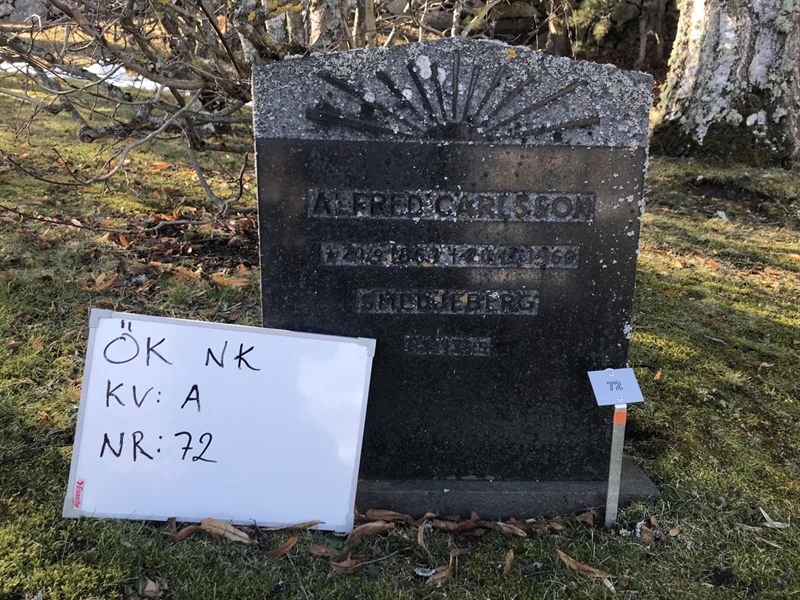 Grave number: Ö NK A    72