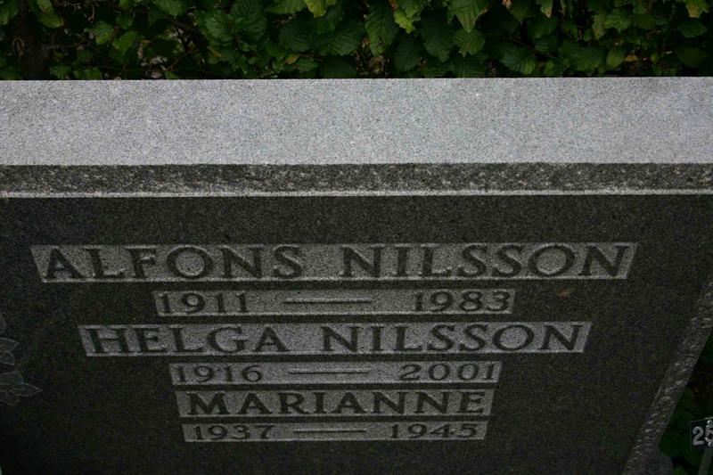 Grave number: NK SD B   258a, 258b