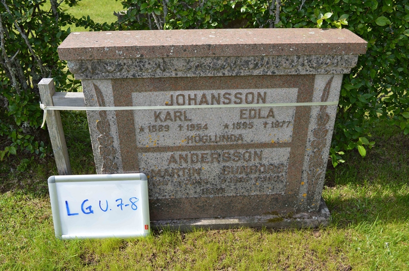 Grave number: LG U     7, 8