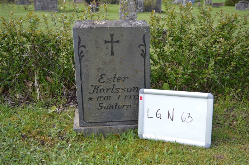 Grave number: LG N    63