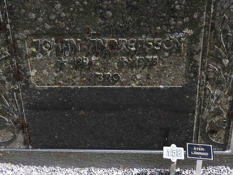 Grave number: BRO 1   158