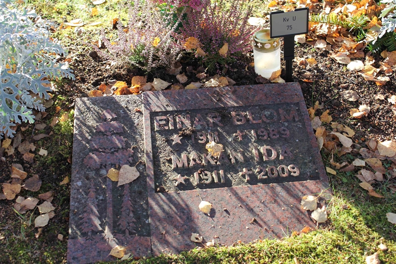 Grave number: A U   75