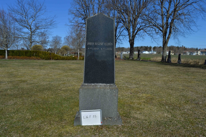 Grave number: LG F   113