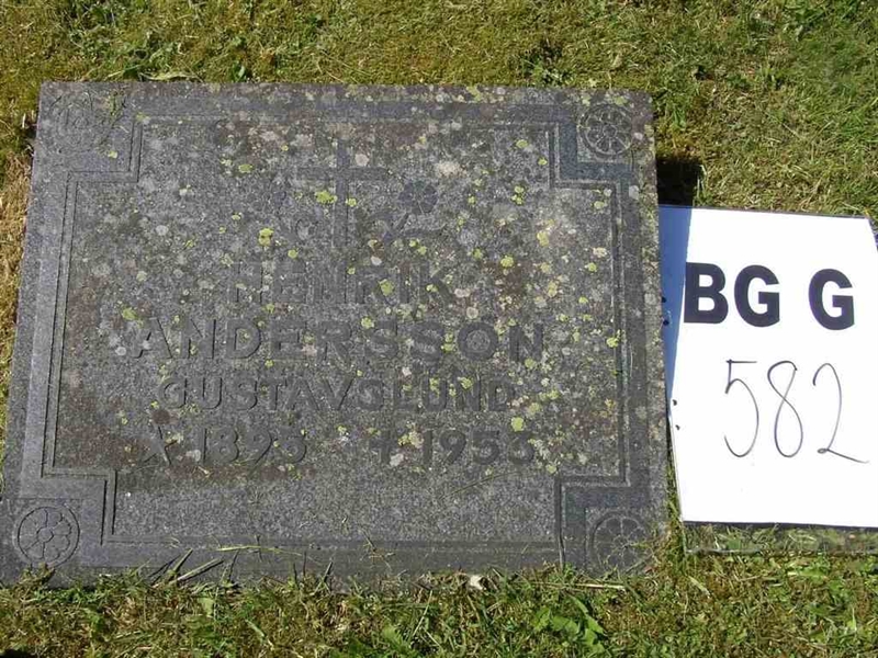 Grave number: Br G   582