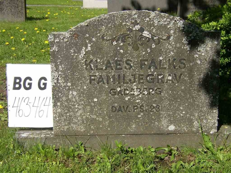Grave number: Br G   463-464