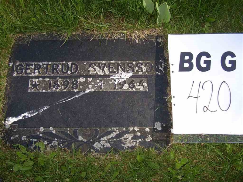 Grave number: Br G   420-421