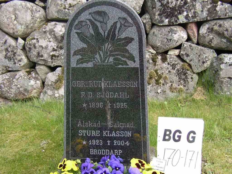 Grave number: Br G   170-171