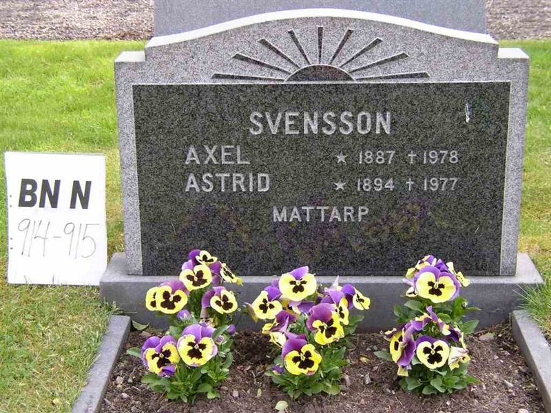 Grave number: Br N   914-915