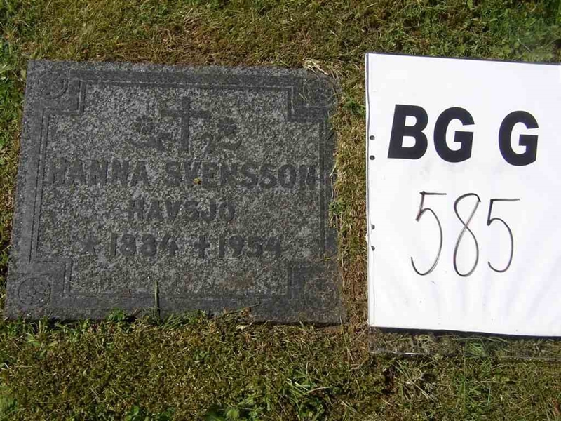 Grave number: Br G   585