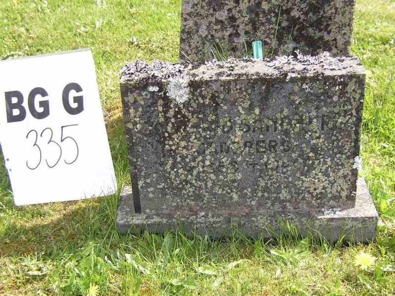 Grave number: Br G   335
