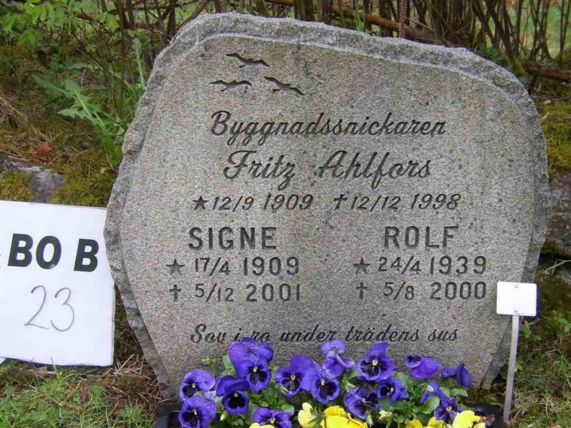 Grave number: BO B    23