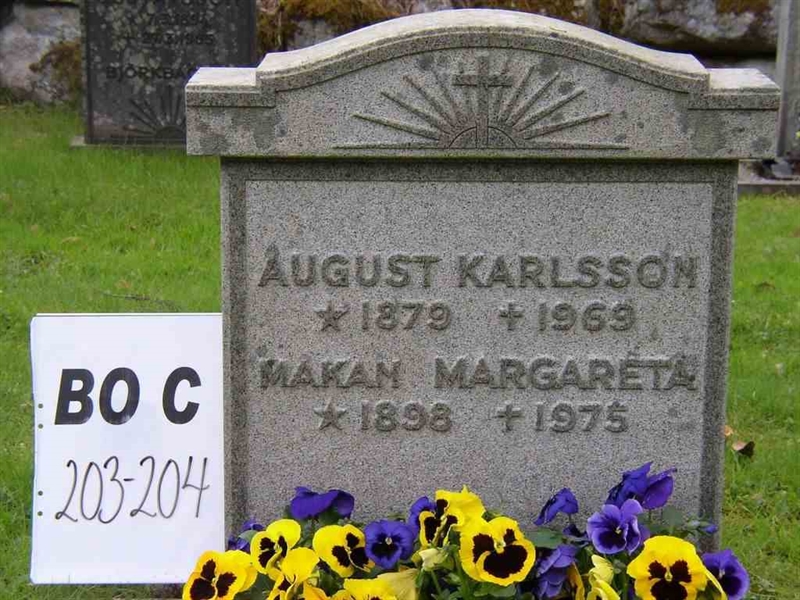 Grave number: BO C   203-204
