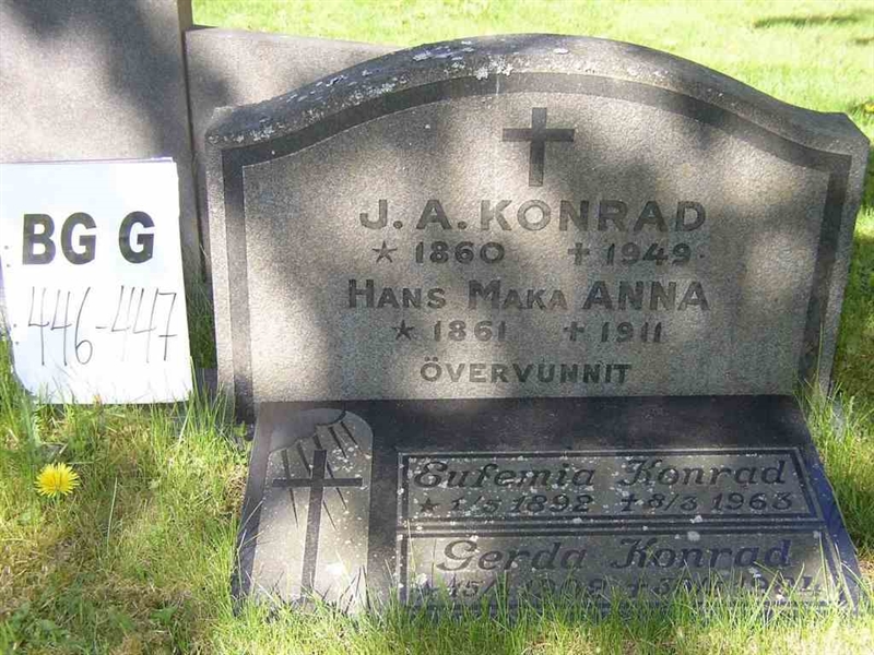 Grave number: Br G   446-447
