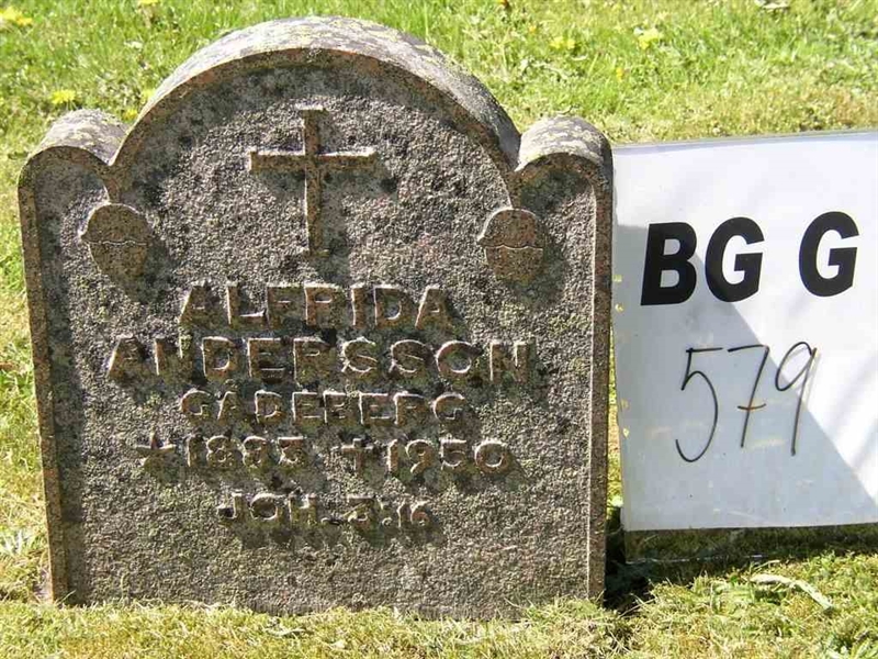 Grave number: Br G   579