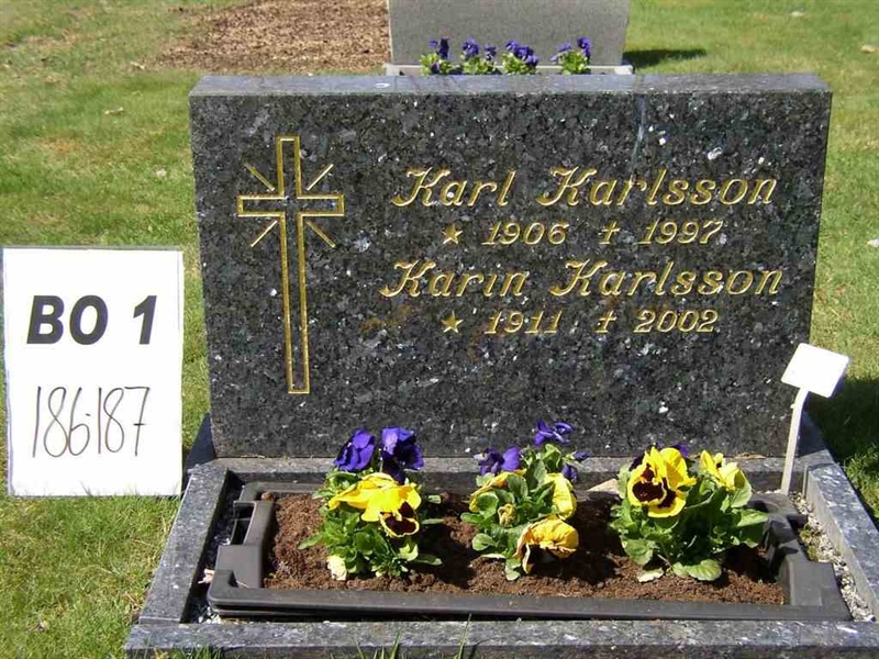 Grave number: BO 1   186-187