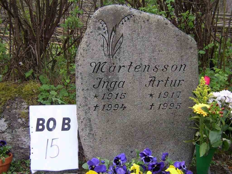 Grave number: BO B    15