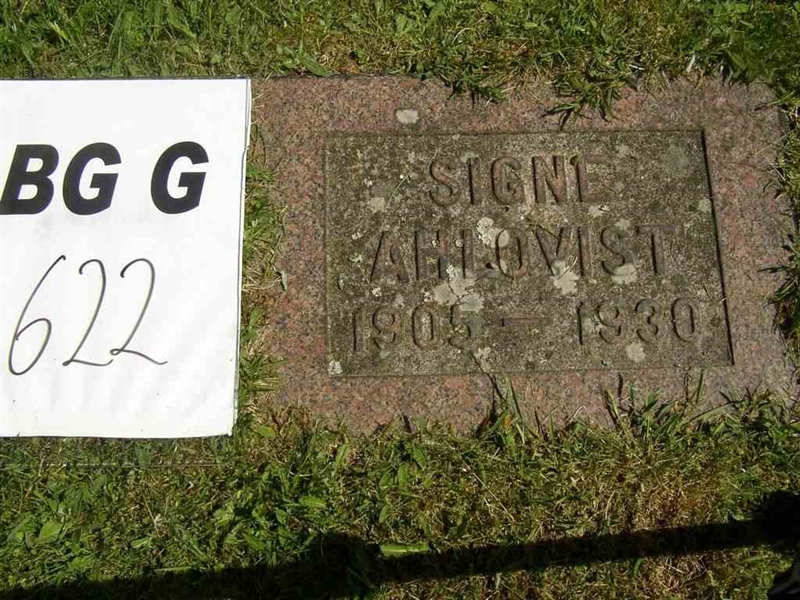 Grave number: Br G   622