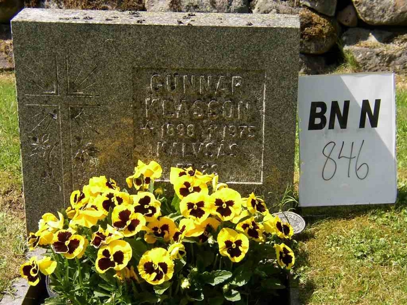Grave number: Br N   846