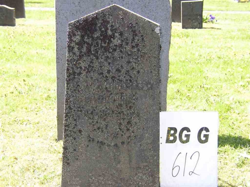 Grave number: Br G   612