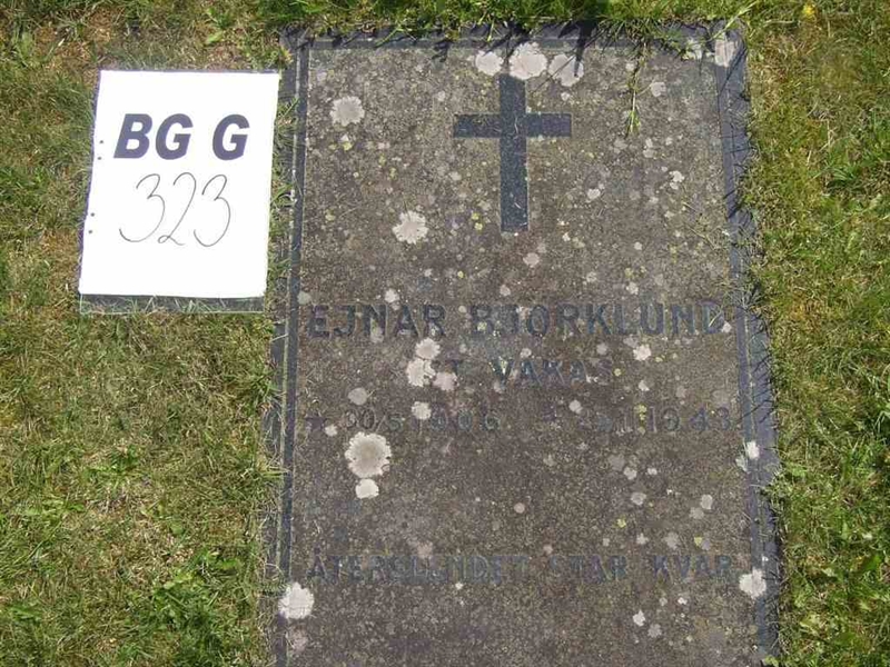 Grave number: Br G   323