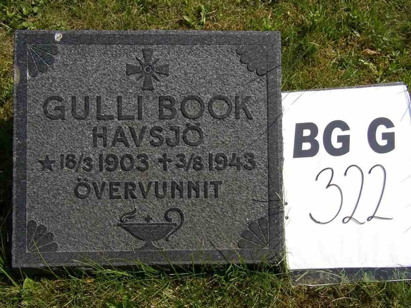Grave number: Br G   322
