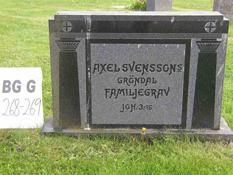 Grave number: Br G   268-269
