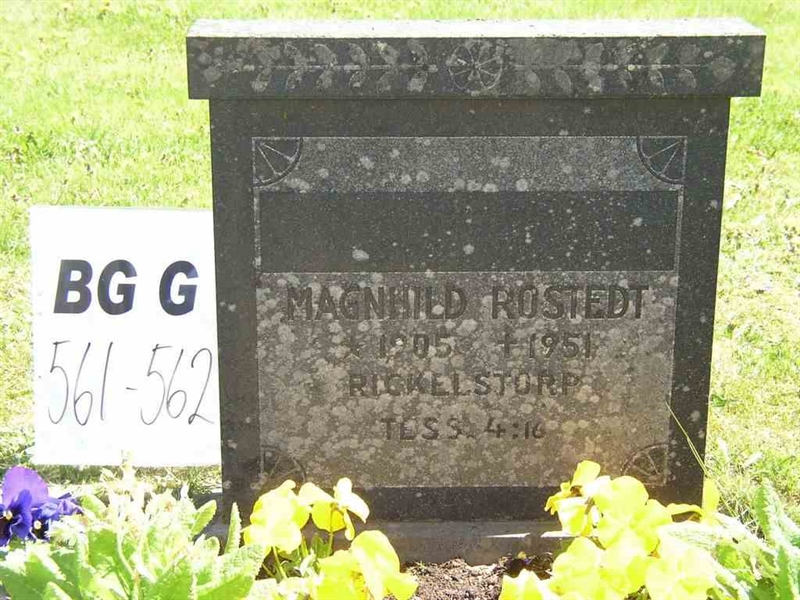 Grave number: Br G   561-562
