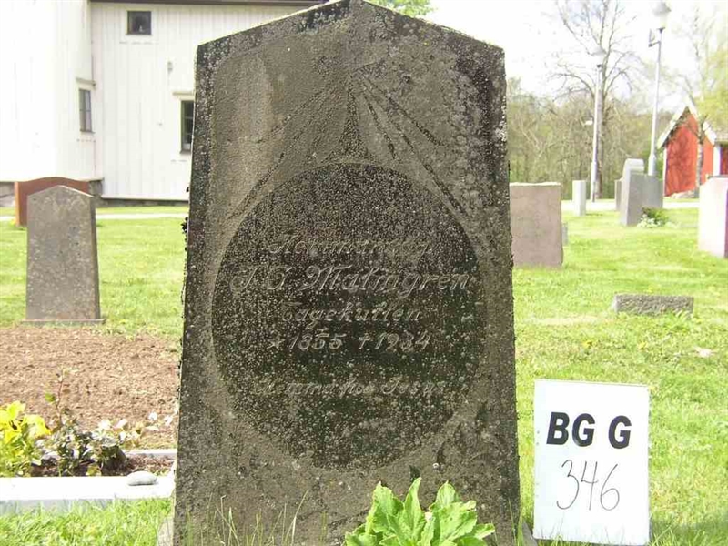 Grave number: Br G   346