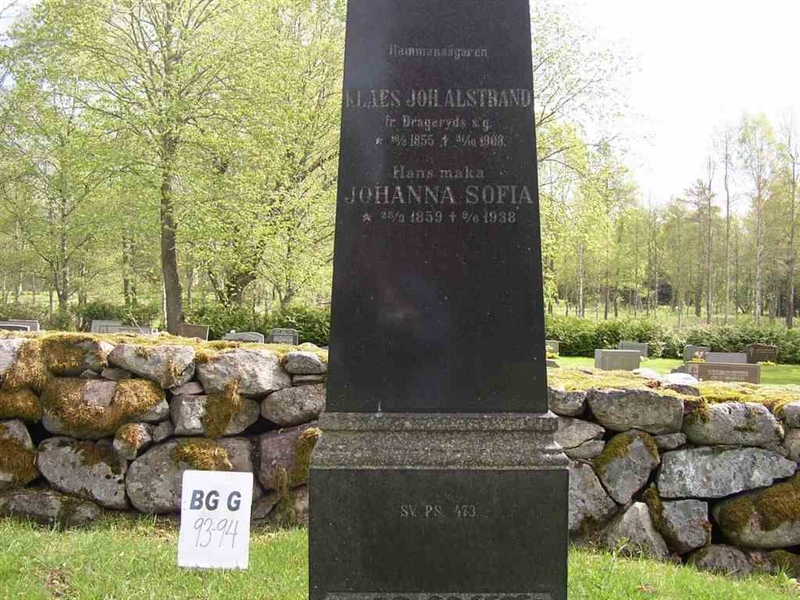 Grave number: Br G    93-94