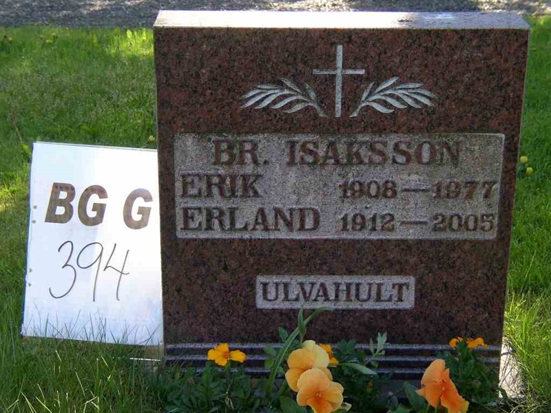 Grave number: Br G   394