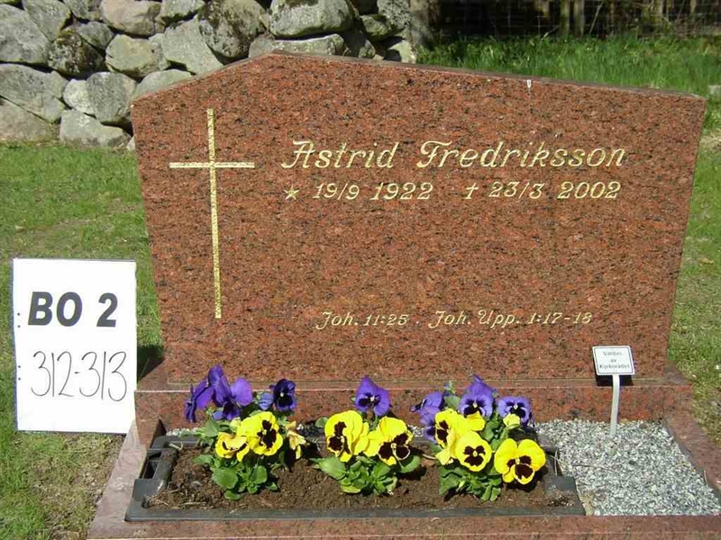 Grave number: BO 2   312-313