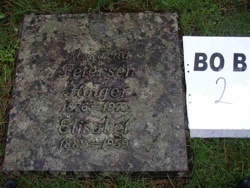 Grave number: BO B     2