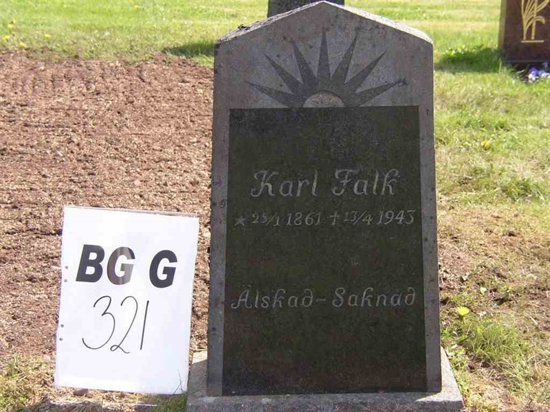 Grave number: Br G   321