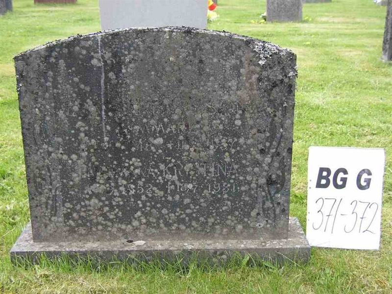 Grave number: Br G   371-372