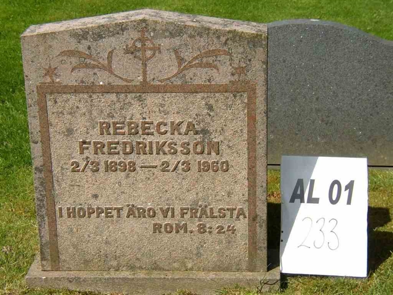 Grave number: AL 3    29