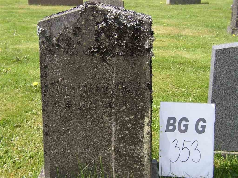 Grave number: Br G   353