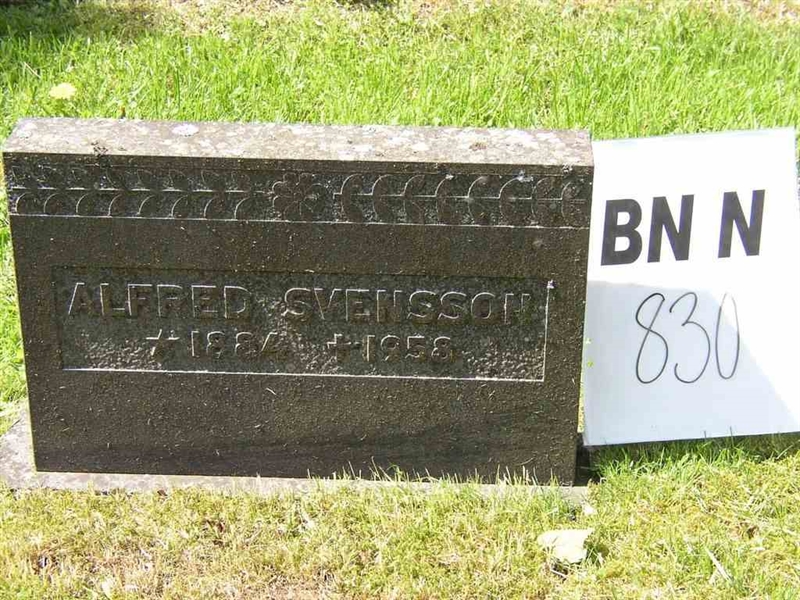 Grave number: Br N   830