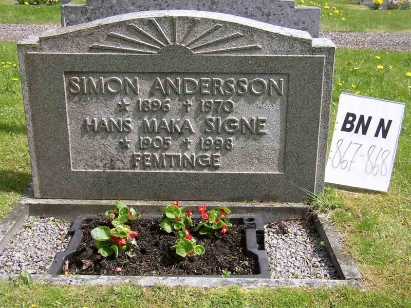 Grave number: Br N   867-868