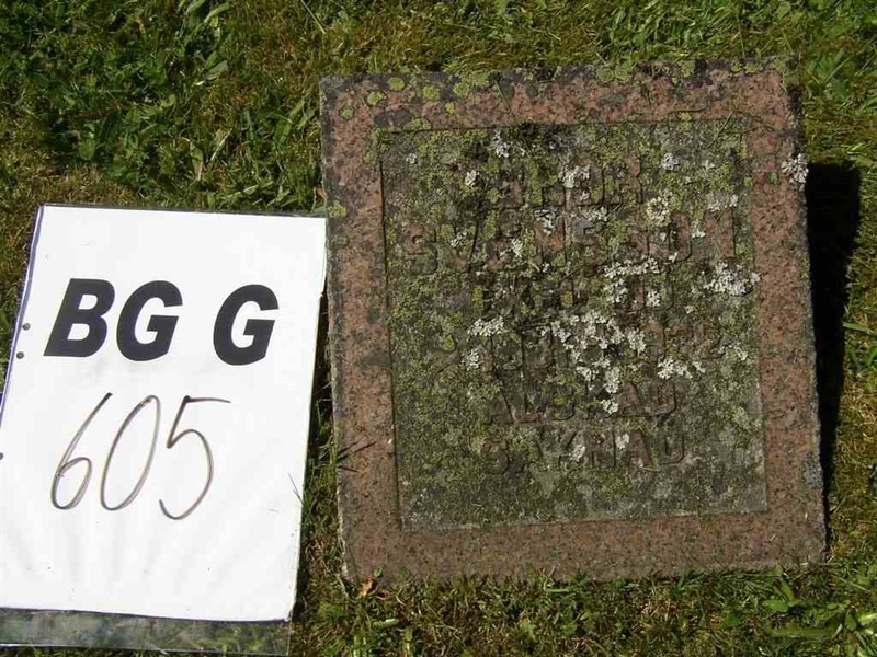 Grave number: Br G   605