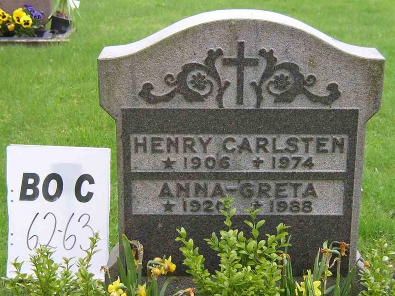 Grave number: BO C    62-63