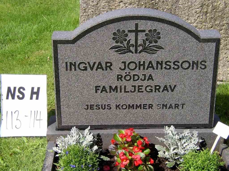 Grave number: NS H   113-114