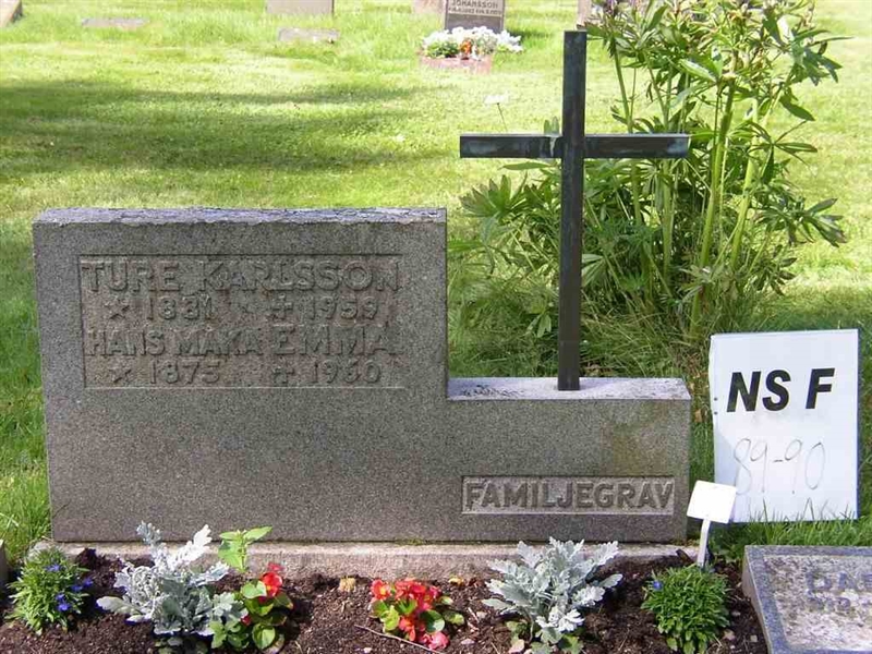 Grave number: NS F    89-90