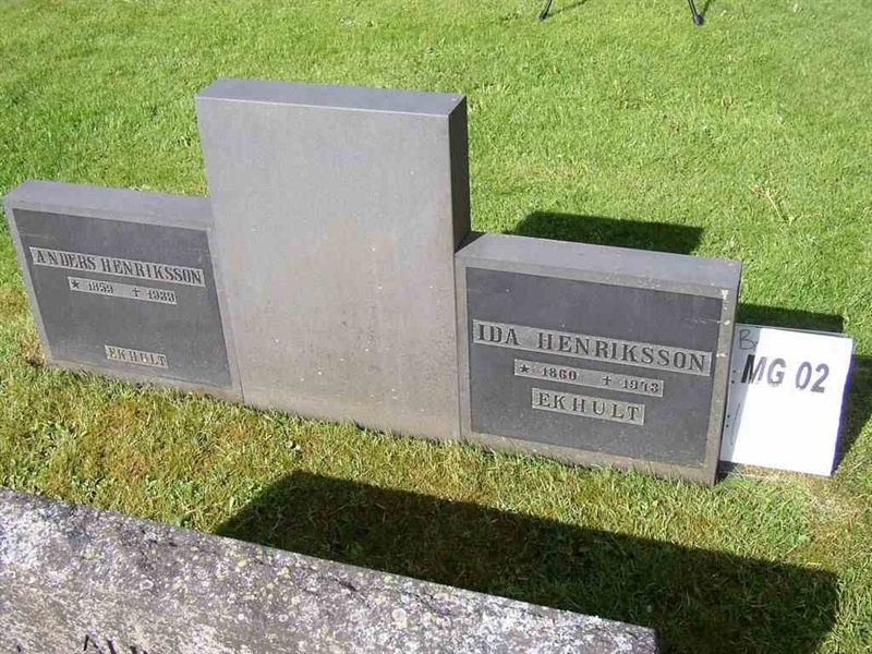Grave number: M G 02   100-101