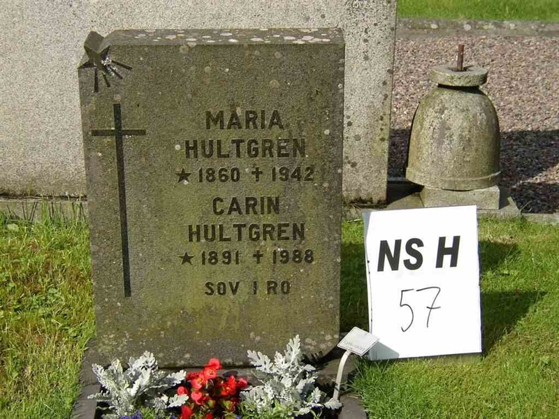 Grave number: NS H    57