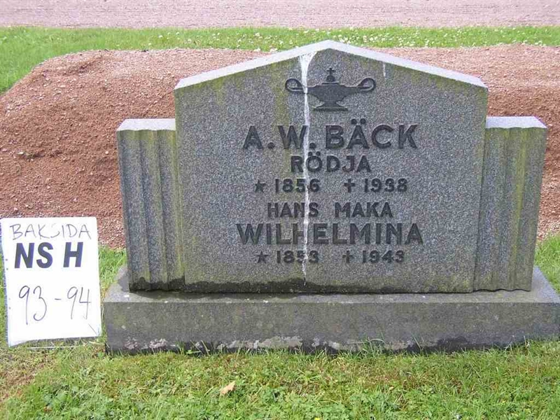 Grave number: NS H    93-94