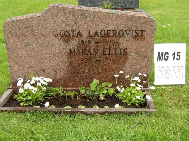 Grave number: M G 15   338-339