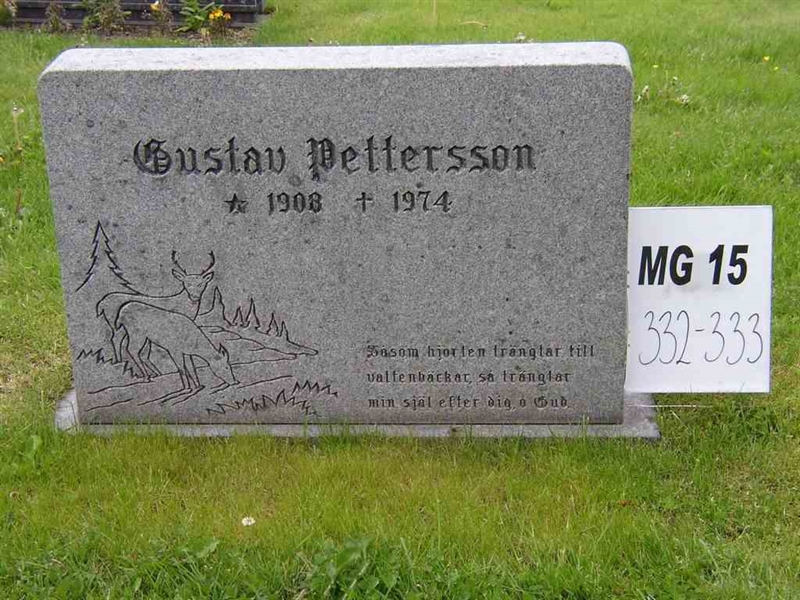 Grave number: M G 15 332-333