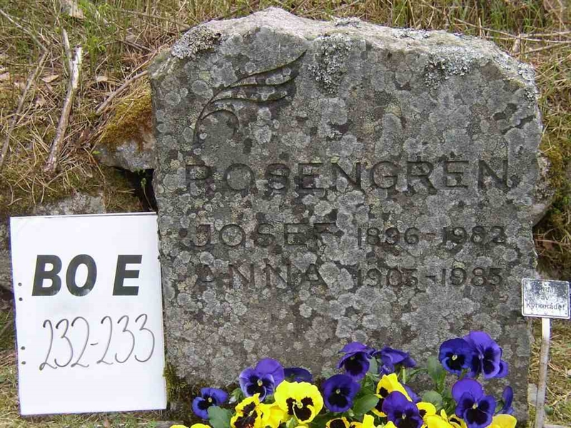 Grave number: BO E   232-233